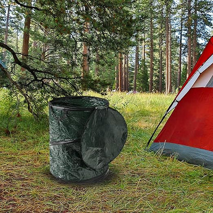 29.5-Gallon Pop Up Outdoor Garbage Can - Collapsible Trash Can for Parties, Yard Waste, or Laundry - Camping Accessories by Wakeman