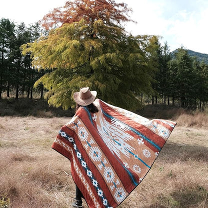 HORIMOTE HOME Outdoor Waterproof Camping Blanket, Extra Thick Flannel Fleece Warm for Cold Weather, Windproof Aztec Blankets Foldable for Stadium Picnic Dog Pet Car(Montana)