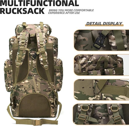 King'sGuard 100L Camping Hiking Backpack Molle Rucksack Military Camping Backpacking Daypack