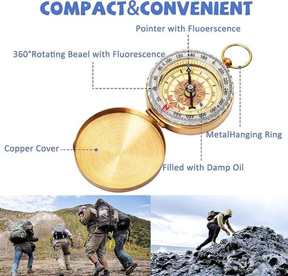 Posinly Advanced Orienteering Compass - Survival Whistle, Map Reading Field Compass for Camping, Hiking & Navigation, Great for Kids