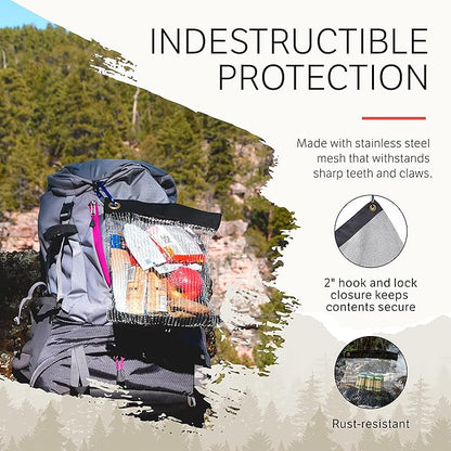 Bear Bags for Food Backpacking - Bear Sack Rodent Proof Food Storage Container - Ultralight Backpacking and Camping Food and Gear Storage Hanging Mesh Bag