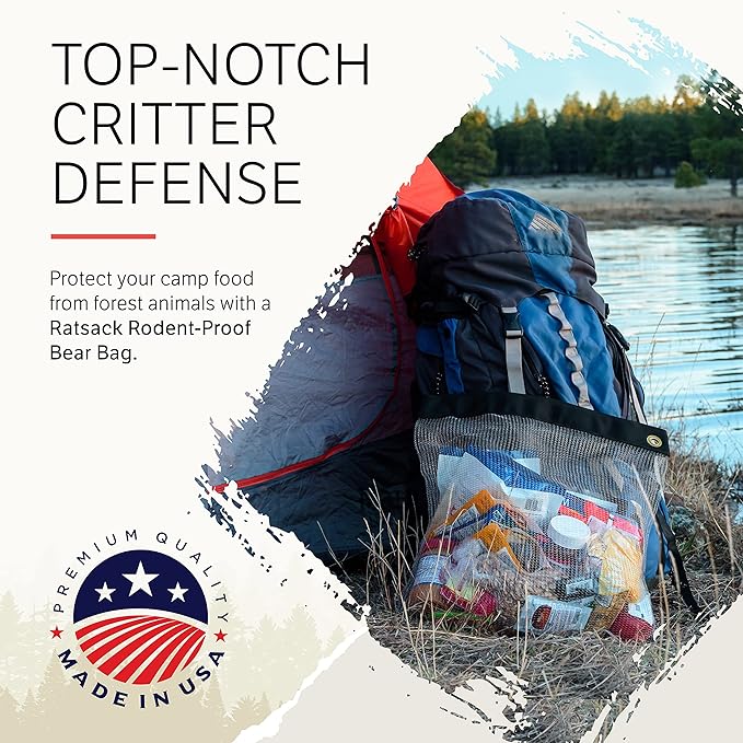 Bear Bags for Food Backpacking - Bear Sack Rodent Proof Food Storage Container - Ultralight Backpacking and Camping Food and Gear Storage Hanging Mesh Bag
