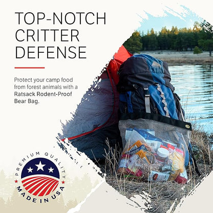 Bear Bags for Food Backpacking - Bear Sack Rodent Proof Food Storage Container - Ultralight Backpacking and Camping Food and Gear Storage Hanging Mesh Bag