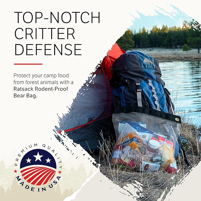 Bear Bags for Food Backpacking - Bear Sack Rodent Proof Food Storage Container - Ultralight Backpacking and Camping Food and Gear Storage Hanging Mesh Bag