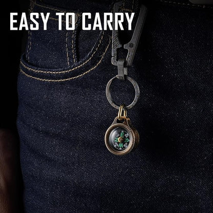 MecArmy CMP/CMP2 Mini Compass- Meaningful Graduation Birthday Gifts for Men Women, EDC Titanium/Brass/Copper Pocket Compass for Hiking SurvivaI, IPX5 Waterproof, Glow in The Dark, Necklace Pendant