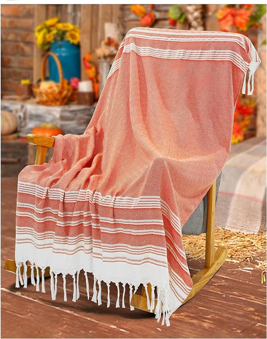 Rustic Farmhouse Fall Throw Blanket Bedroom Decoration Living Room Accessories Sofa Couch Cover Chair Apartment Essential Home House Finds Autumn Burnt Orange Terracotta Sunflower Thanksgiving Decor