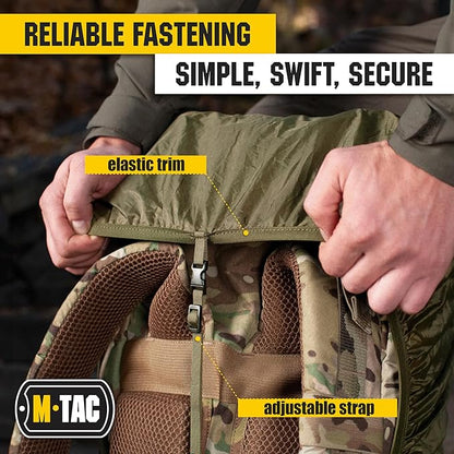 M-Tac Backpack Rain Cover Waterproof - Bag Rain Cover - for Hiking Travel Camping Military
