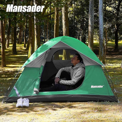 Camping Tent, Waterproof 2/3/4 Person Tents for Camping, Lightweight Easy Set Up Outdoor Hiking Tent Backpacking Tent with Carry Bag, Backpack Tent Suit for Family Beach Hiking Travel