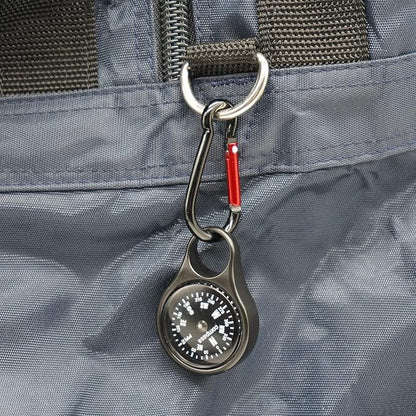 Sanung C-50 Mini Survival Compass with Carabiner, 2 Pieces 2 in 1 Zinc Alloy Clip-on Direction Guide Keychain Holder Hook Emergency Kit Tools for Outdoor Camping Hiking Hunting Mountaineering