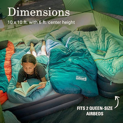 Coleman Sundome 6-Person Tent with Rainfly, Weatherproof Tent Sets Up in 10 Mins