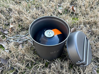 Titanium Pot 1100ml with Frying Pan Lid - Versatile Outdoor Cookware Set