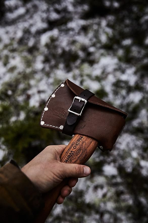 Helko Werk Leather Axe Sheath - Genuine Leather Sheath for Double Bit Axes Leather and Hatchet Cover and Axe Cover