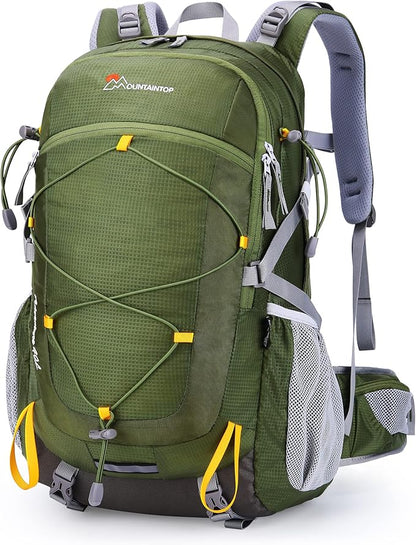 MOUNTAINTOP 40L Hiking Backpack Travel Daypack with Rain Cover for Outdoor Backpacking, Camping