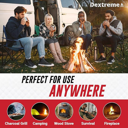 Quick Instant Fire Starter 100Pcs - Waterproof All-Purpose Indoor & Outdoor Firestarter, for Charcoal Starter, Campfire, Fireplace, BBQ, Survival and Wood Stove - Odorless and Non-Toxic