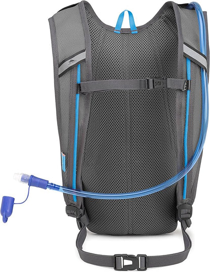 High Sierra HydraHike Hydration Backpack, Lightweight Running Backpack, Cycling, Hiking, for Men, Women & Kids, Black/Slate/Pool, 4L
