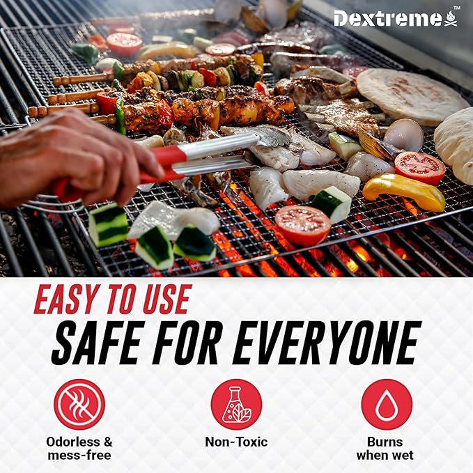 Quick Instant Fire Starter 100Pcs - Waterproof All-Purpose Indoor & Outdoor Firestarter, for Charcoal Starter, Campfire, Fireplace, BBQ, Survival and Wood Stove - Odorless and Non-Toxic