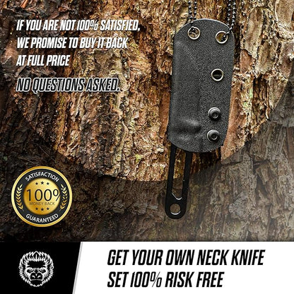 Holtzman's Gorilla Survival 'Scalpel' Fixed Blade Utility Knife with D2 Sheath, Belt Clip (Black)