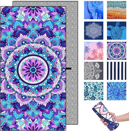 Sand Proof Microfiber Beach Towels Adult –Quick Fast Dry Beach Oversized Accessories for Travel Swim Pool Yoga Camping Blanket Essentials Lightweight Must Haves Items Women Gifts