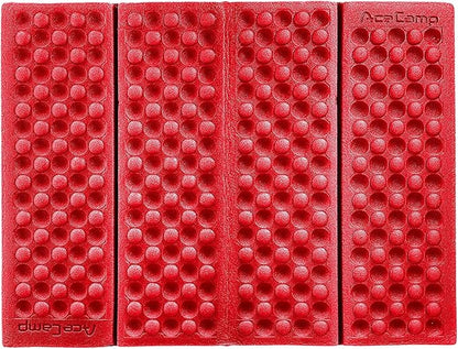 AceCamp 3940 Portable Lightweight Mini Waterproof Folding Mat, Foam Sitting Pad for Outdoor Activities, Foldable Kneeling and Seat Cushion for Comfort, Red