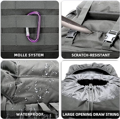70L Camping Hiking Military Tactical Backpack Outdoor Water-Repellent Adjustable Sport Bags