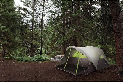 Coleman Steel Creek 6-Person Tent with Screened Porch & Integrated Rainfly, Weatherproof Tent with Screen Room Sets Up in Minutes, Fits Queen-Size Airbed